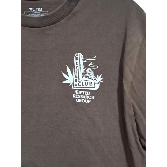 LRG Mens Reefer Club Most High Graphic T-Shirt Brown L/G 100% Cotton Crew Neck S - Picture 6 of 7